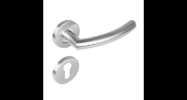 Intersteel Deurkruk Halfrond 90° op rozet met profielcilinderrozetten - RVS