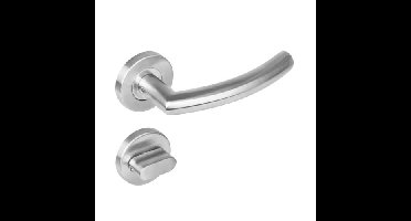 Intersteel Deurkruk Halfrond 90° op rozet met toilet-/badkamersluiting - RVS