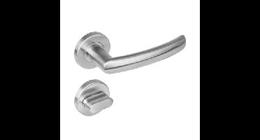 Intersteel Deurkruk Blok op rozet met toilet-/badkamersluiting - RVS