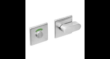 Intersteel Rozet vierkant met toilet-/badkamersluiting comfort plat verdekt 50x50x5mm - RVS