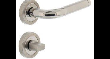 Intersteel Deurkruk Agatha op rozet geveerd met toilet-/badkamersluiting ATP - RVS