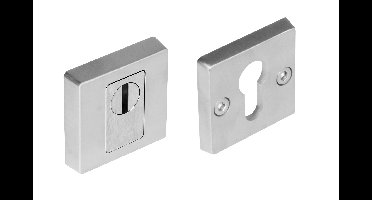 Intersteel SKG3 veiligheidsrozetten vierkant 54x54x12mm profielcilindergat met kerntrekbeveiliging - RVS