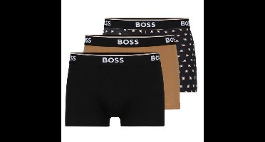 Boss Power boxershort - trunk 3-pack beige-zwart