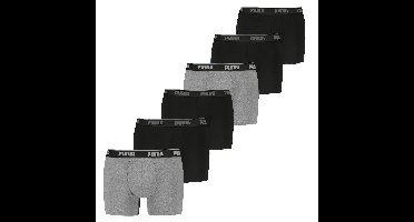 Puma Boxershorts 6-pack grijs-zwart