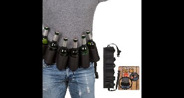 Bierfles Houder Riem - Beer Belt - Zwart - Met bieropener sleutelhanger