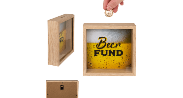 Houten spaarpot voor bier - Beer Fund