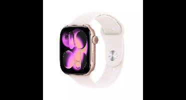 Apple Watch Series 11 GPS 46mm Rose Gold Aluminium Case met Light Blush Sport Band - M/L Smartwatch Roze