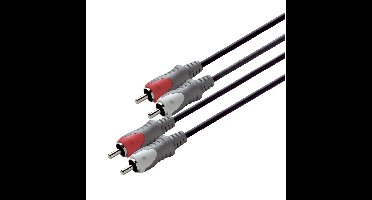 Scanpart RCA kabel - 2xtulp naar 2xtulp 1,5m Luidspreker kabel Zwart
