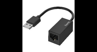 Hama Netwerk-adapter, USB-stekker - LAN/Ethernet-aansluiting, Fast-ethernet UTP kabel Zwart