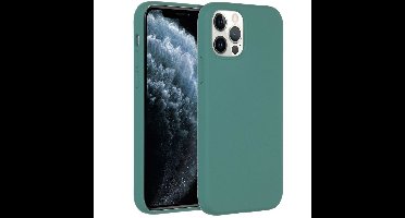Accezz Liquid Silicone voor Apple iPhone 12 (Pro) Telefoonhoesje Groen