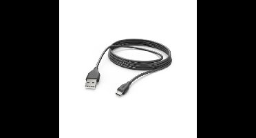 Hama USB-Kabel, USB-A naar Micro-USB, 3 m Oplader Zwart