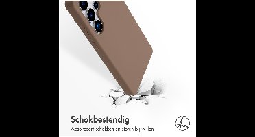 Accezz Liquid Silicone Backcover met MagSafe voor Samsung Galaxy S25 Ultra Telefoonhoesje Bruin