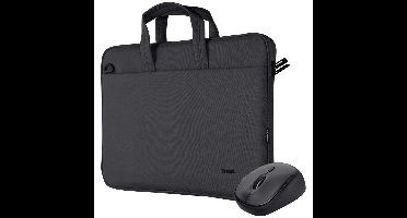 Trust Bologna Laptoptas en muisset Laptop tas Zwart