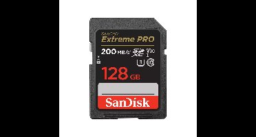 SanDisk SDXC Extreme Pro 128GB 200/90 mb/s - V30 - Rescue Pro DL 2Y Micro SD-kaart Zwart