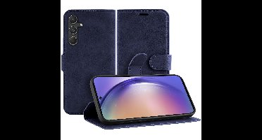 Just in Case Premium Wallet Case voor Samsung A55 Telefoonhoesje Blauw