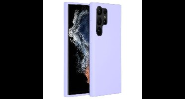 Accezz Liquid Silicone Backcover Samsung Galaxy S23 Ultra Telefoonhoesje Paars