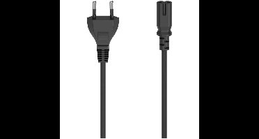 Hama Stroomsnoer euro plug 1.5 meter Kabel Zwart