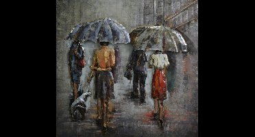 3D Metaal Schilderij - Regenachtig