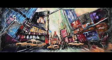 3D Metaal Schilderij - New York Times Square
