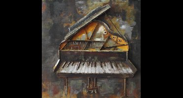3D Metaal Schilderij - Vleugel / Piano