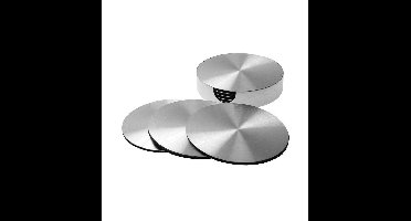 Invotis Set Van 6 RVS Onderzetters In Houder