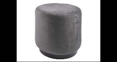 Leitmotiv Poef Met Houten Rand, Taupe