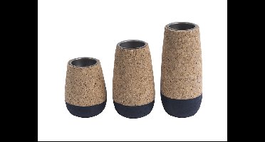 Theelichtset Cone Kurk, Blauw