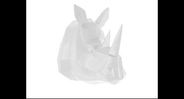 Wandhanger Origami Rhino Polyresin, Wit