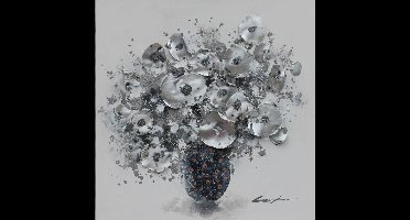 Bloemenvaas Abstract - Canvas schilderij - Olieverf