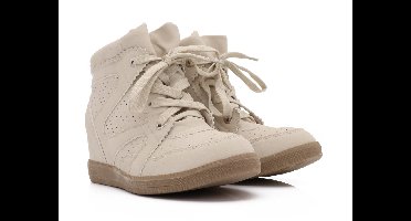 Bonny Wedge Sneakers, Beige