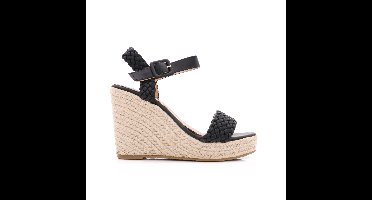 Gevlochten Sleehakken, Zwart