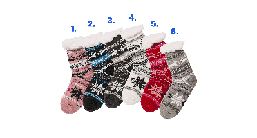 Dames Huissokken Met Antislip Zool (Modern Ice Flower)