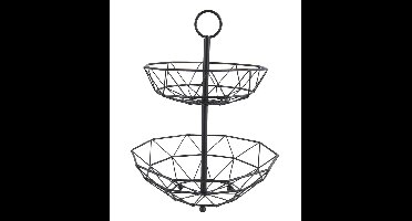 Fruitmand Diamond 2 lagen - Zwart