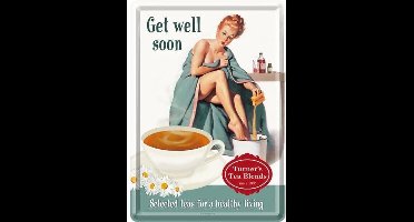 Get Well Soon - Metalen Postcard