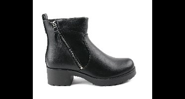 Giulia - Zwarte enkellaarsjes met rits