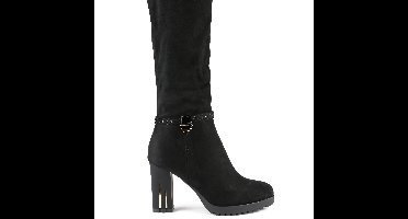 Gold Accent Overknee Laarzen, Zwart