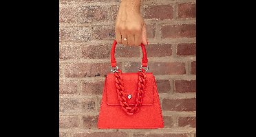 Handtas Met Chain, Rood