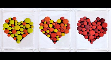 Valentijns Harten, 3D - Olieverf Schilderij