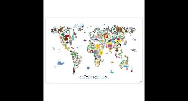 Dieren Wereldkaart - Maxi Poster (59D)