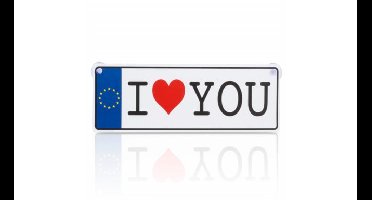 I Love You Nummerplaat Met Zuignapjes