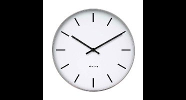 Karlsson Station Classic wandklok - gepolijst staal - 37,5cm