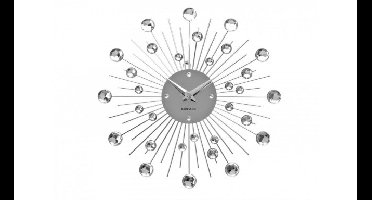 Karlsson Wandklok Sunburst - Zilver - 30CM
