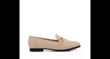 La Croco Loafers, Beige