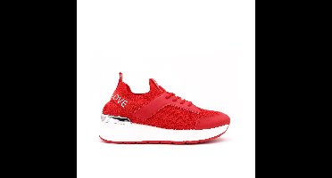 Love Fashion Stretch Knit Sock Sneakers, Rood