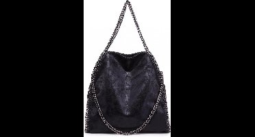 Miss Lulu - Stella Chained Shopper met rits - zwart