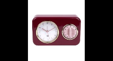 Nostalgia Tafelklok Met Kookwekker, Bordeaux