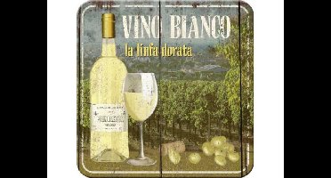 Vino Bianco - Metalen Onderzetter