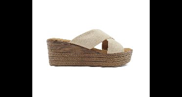 Wedge Sandalen - met sleehak - beige