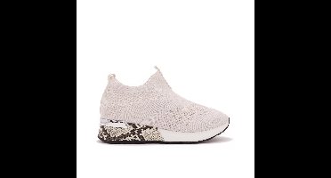 Stretch Knit Sock Sneakers, Beige