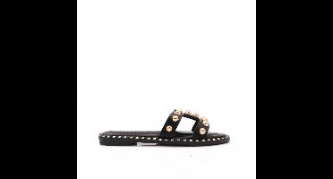 Kiki Slippers, Zwart/Goud